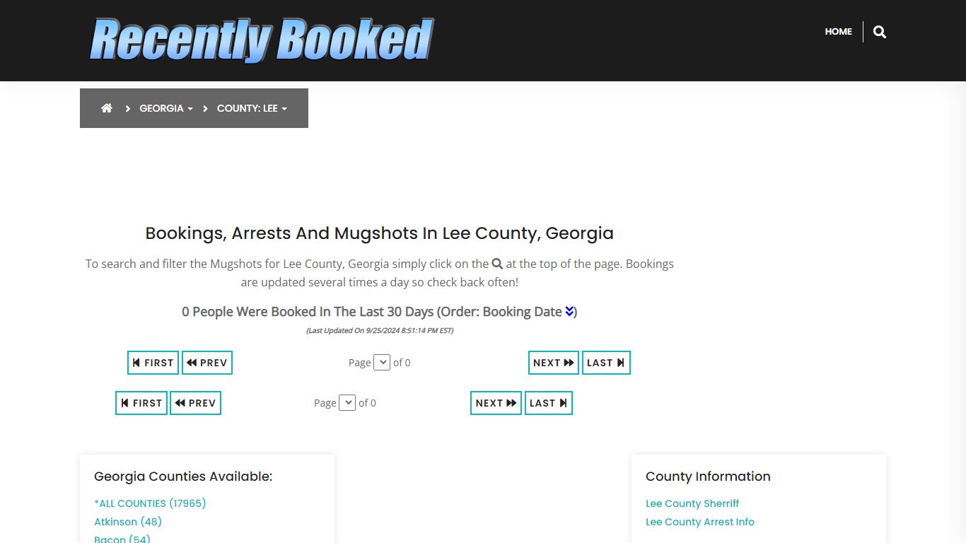 Bookings, Arrests and Mugshots in Lee County, Georgia - Recently Booked