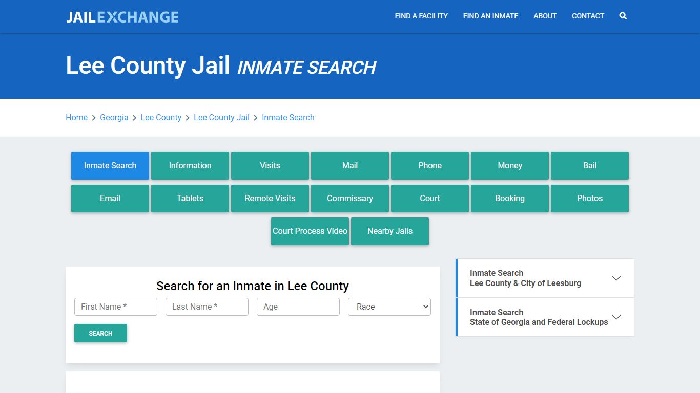 Lee County Jail, GA Inmate Search: Roster & Mugshots