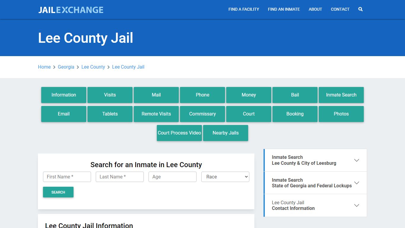 Lee County Jail Roster Lookup, GA, Inmate Search - Jail Exchange